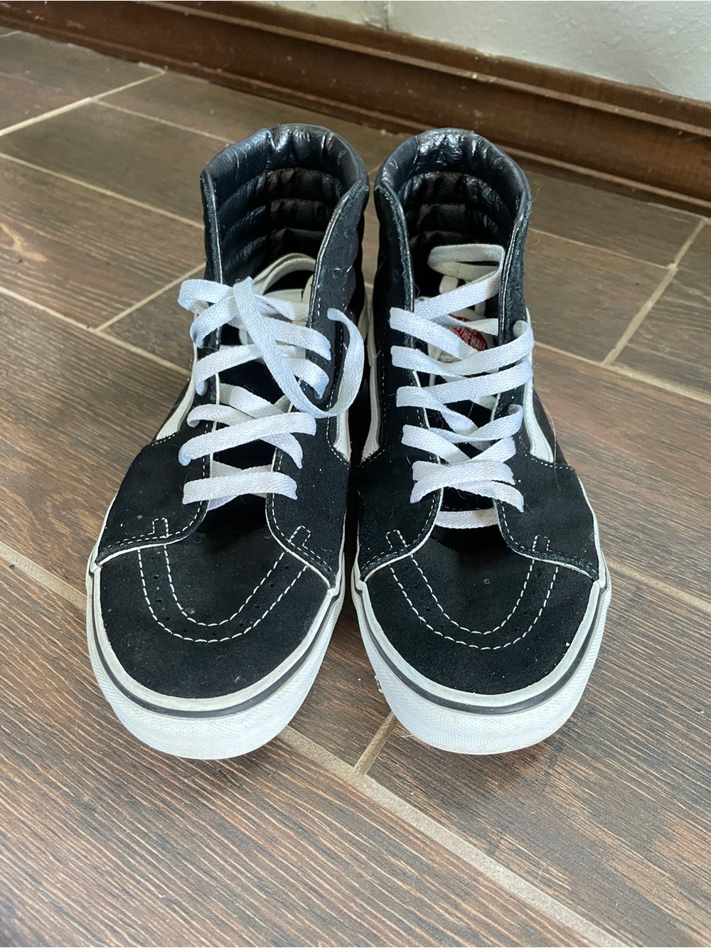 Vans Black and White High-Top Sneakers